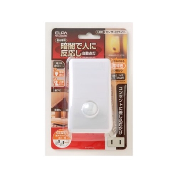 ELPA LEDセンサー付ライト(コンセント差込タイプ) 光源:琥珀色 PM-L230(AM)
