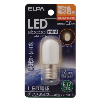 ELPA LEDナツメ形E17 LDT1L-G-E17-G111