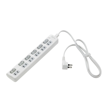 ELPA 個別スイッチ付タップ 6個口1m WLS-LU61EB(W)