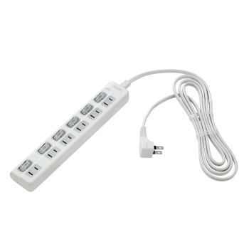 ELPA WLS-LU62EB(W) スイッチ付タップ6P2m