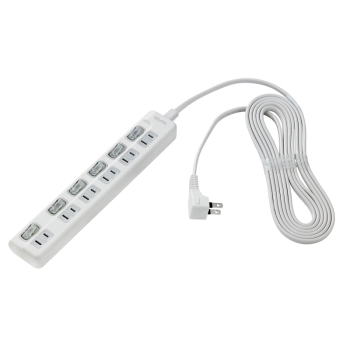 ELPA 個別スイッチ付タップ 6個口3m WLS-LU63EB(W)
