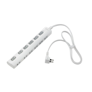 ELPA 個別スイッチ付タップ 6個口1m WLS-LY61EB(W)
