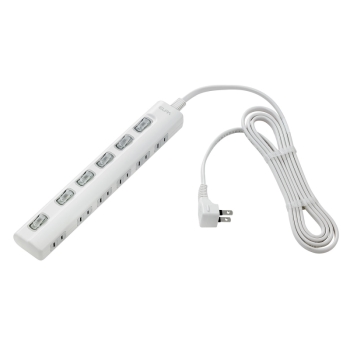 ELPA 個別スイッチ付タップ 6個口2m WLS-LY62EB(W)
