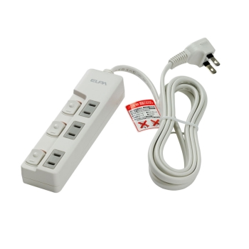 ELPA 個別スイッチ付タップ 3個口2m WLS-U32EB(W)