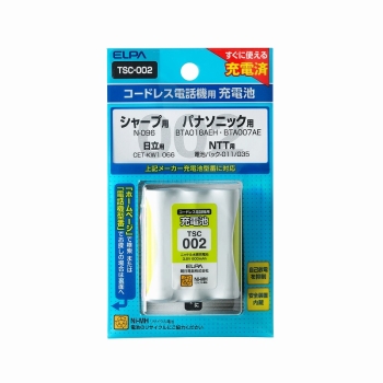ＥＬＰＡ　電話機用充電池　ＴＳＣ－００２