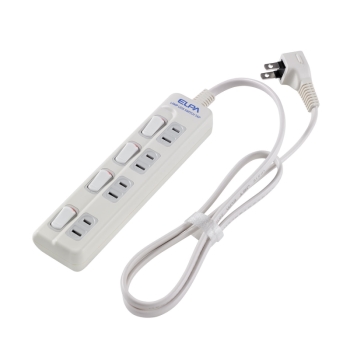 ELPA 個別スイッチ付ランプレスタップ 4個口1m WLS-410EB(W)