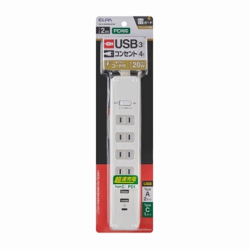 ELPA WLS-4322SUC USBタップ PD