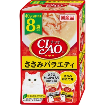 ■　ＣＩＡＯパウチ８袋入り　ささみバラエティ４０ｇ×８袋