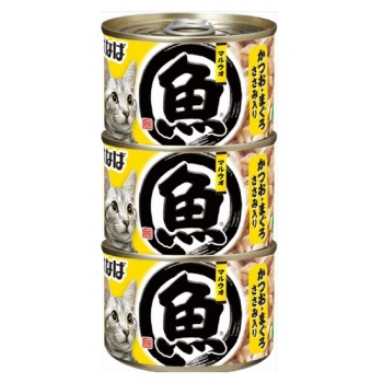 ■　マルウオ　かつお　まぐろ　ささみ入り　１４０ｇ　３缶