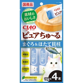 CIAOピュアちゅ～る まぐろほたて貝柱14g×4: ヘルス