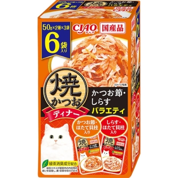 ■　焼かつおディナー　６袋入り　かつお節・しらすバラエティ５０ｇ×６