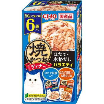 ■　焼かつおディナー　６袋入り　ほたて・本格だしバラエティ５０ｇ×６