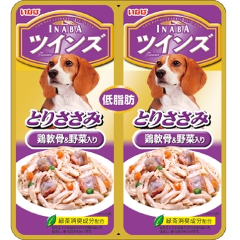 いなば　ツインズとりささみ　鶏軟骨＆野菜入り　４０ｇ×２個