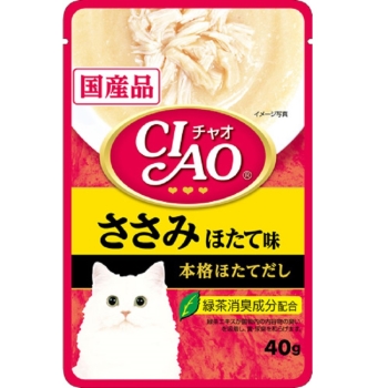 ■　チャオパウチ　ささみ　ほたて味　４０ｇ