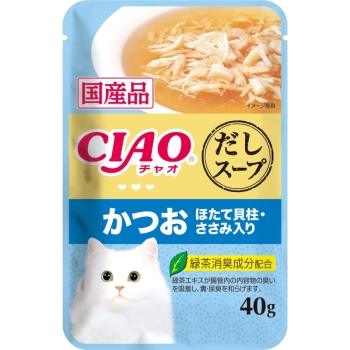 ＣＩＡＯ　だしスープパウチかつおほたて貝柱・ささみ入り４０ｇ