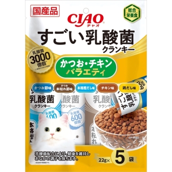 ＣＩＡＯ　すごい乳酸菌クランキー　かつお・チキンバラエティ２２ｇ×５Ｐ