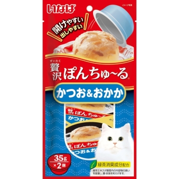 いなば　贅沢ぽんちゅーる　かつお＆おかか３５ｇ×２Ｐ