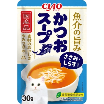 ■　ＣＩＡＯ　スープかつおスープささみしらす３０ｇ