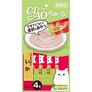 ＣＩＡＯちゅーる　とりささみ＆いか１４ｇ×４Ｐ
