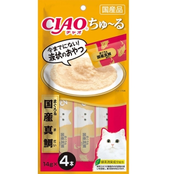 チャオ ちゅ~る まぐろ&国産 真鯛 14g×4本