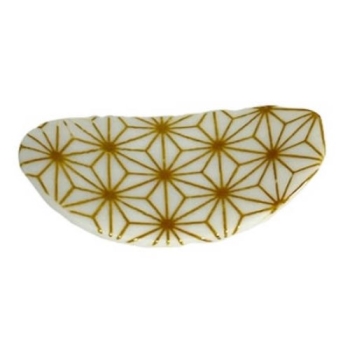 箸置（袋入）　　楕円反型金麻の葉