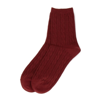 セブンプレミアムライフスタイル　ボディヒーター　ケーブル編みクルー丈ソックス