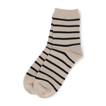 セブンプレミアムライフスタイル　ボディヒーター　ボーダー柄クルー丈ソックス