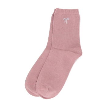 セブンプレミアムライフスタイル　ボディヒーター　リボン刺繍　クルーソックス