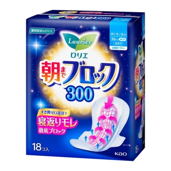 花王 ロリエ 朝までブロック 300 18コ入