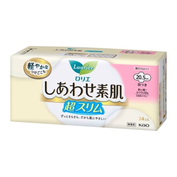 花王 ロリエ しあわせ素肌 超スリム 多い昼~ふつうの日用20.5cm 羽つき 24個
