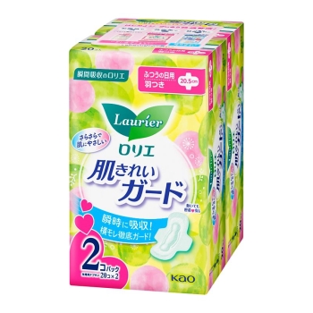 花王 ロリエ 肌きれいガード ふつうの日用 羽つき 20コ入×2