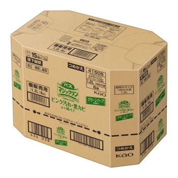 花王　バスマジックリン　ＳＵＰＥＲ泡洗浄　グリーンハーブ　つめかえ　１２００ｍｌ　梱販売用