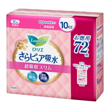 花王　ロリエさらピュア吸水　超吸収スリム　１０ｃｃ　無香料　スーパージャンボ　７２枚