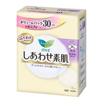 花王　ロリエ　しあわせ素肌　ボリュームパック　特に多い昼用２５ｃｍ　羽つき　３０個