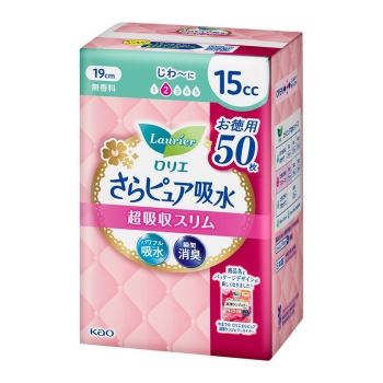 花王　ロリエ　さらピュア吸水　超吸収スリム　１５ｃｃ　スーパージャンボ５０枚