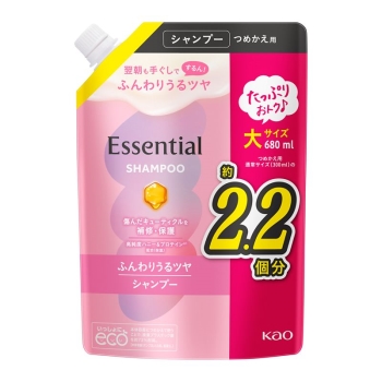 花王　エッセンシャル　ふんわりうるツヤ　シャンプー　つめかえ用　６８０ｍｌ