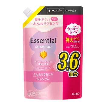 花王　エッセンシャル　ふんわりうるツヤ　シャンプー　つめかえ用　１０８０ｍｌ