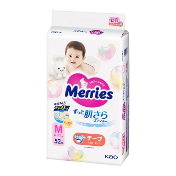 花王　メリーズ　エアスルー　テープ　Ｍサイズ　５２枚