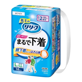 花王　リリーフパンツタイプまるで下着　２回分　Ｌ　１８枚