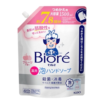 花王　ビオレｕ　泡ハンドソープ　フルーツ　つめかえ用　１５００ｍｌ