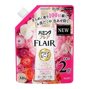 花王　ハミングフレア　アロマビーズ　フローラルスウィート＆ローズ　つめかえ用　５２０ｇ