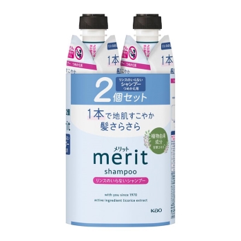 花王 メリット リンスのいらないシャンプー つめかえ2コセット