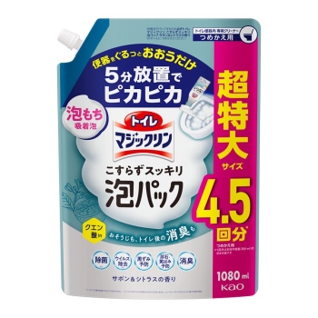 花王 トイレマジックリン こすらずスッキリ泡パック サボン&シトラスの香り つめかえ用 1080ml