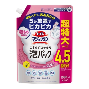 花王 トイレマジックリン こすらずスッキリ泡パック ホワイトフローラル つめかえ用 1080ml