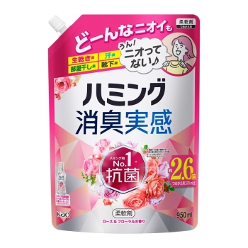 花王　ハミング消臭実感　ローズ＆フローラル　つめかえ用　９５０ｍｌ