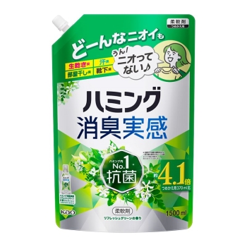花王　ハミング消臭実感　リフレッシュグリーン　つめかえ用　１５００ｍｌ