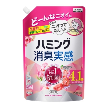 花王　ハミング消臭実感　ローズ＆フローラル　つめかえ用　１５００ｍｌ