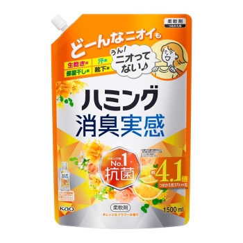 花王 ハミング消臭実感 オレンジ&フラワー つめかえ用 1500ml