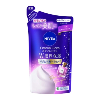 花王　ニベア　クリームケアボディウォッシュ　Ｗ濃厚保湿　パリスリッチパルファン　つめかえ