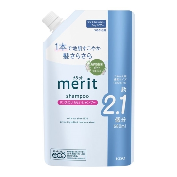 花王　メリットリンスのいらないシャンプー詰替用　６８０ｍｌ